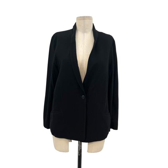 Eileen Fisher Crepe Viscose Stretch Knit Single Button Blazer Size XL - Picture 1 of 10